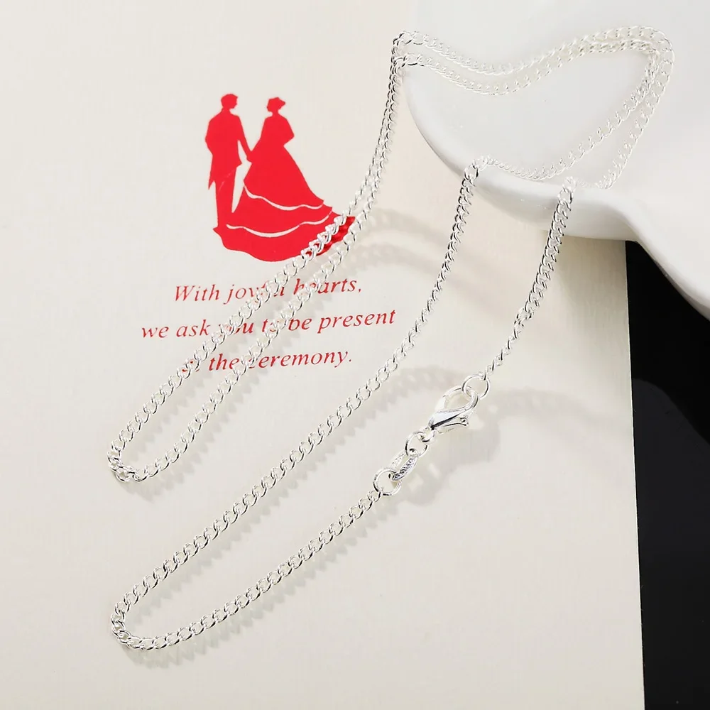 40-75cm 925 Sterling Silver Cl - 925 Sterling Silver Chain Necklace Men ulasan dan harga