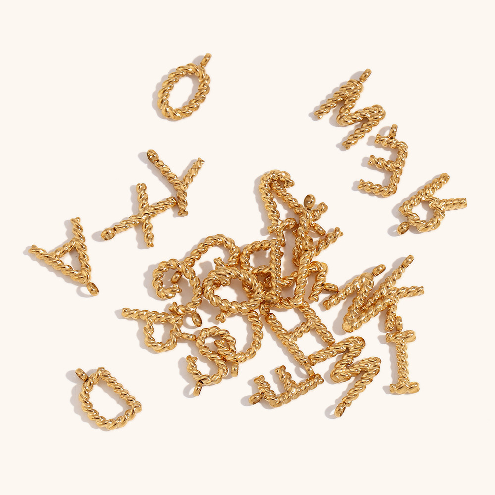 Personalized 3d Letter Necklac - Initial Letter Necklace 18K Gold ulasan dan harga