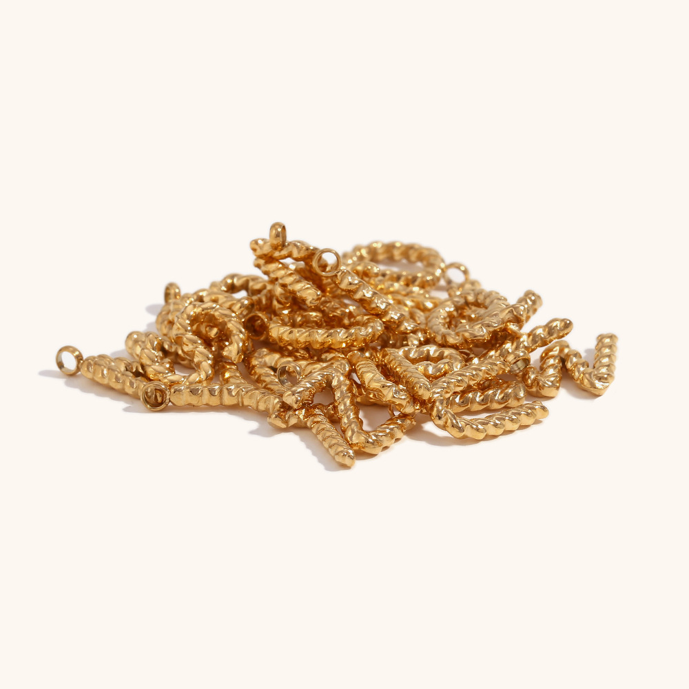 Personalized 3d Letter Necklac - Initial Letter Necklace 18K Gold ulasan dan harga