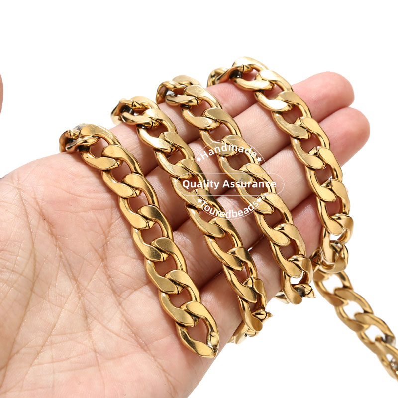 1m Gold Tone 12mm Width Heavy  - Cuban Link Chain 12Mm ulasan dan harga
