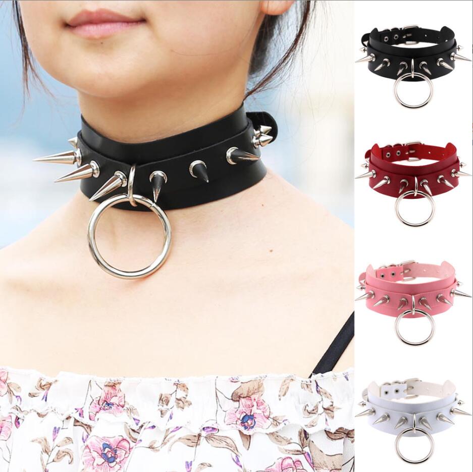 Long Spiked Choker Punk Collar - Goth Punk Spike Choker ulasan dan harga
