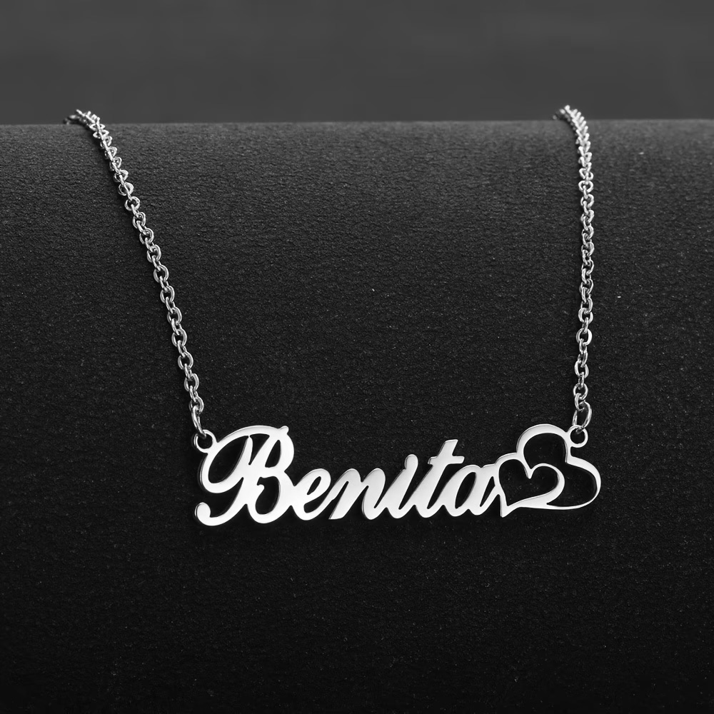 Personalized Double Heart Cust - Custom Name Necklace Stainless Steel ulasan dan harga