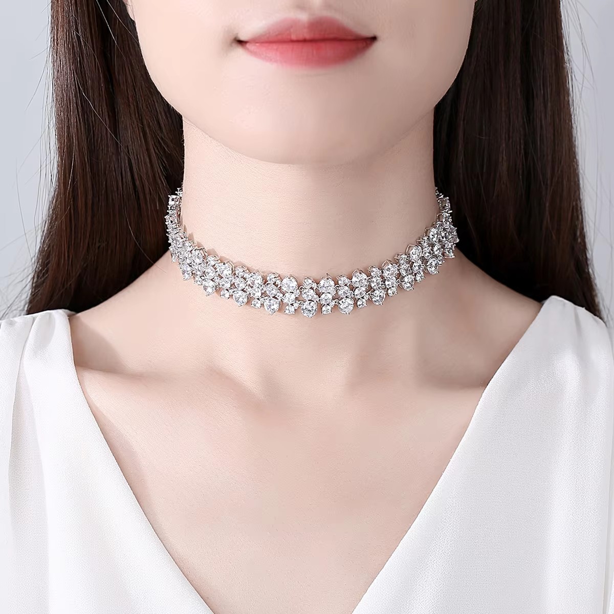 LUOTEEMI Three Layers Cubic Zi - Layered Pendant Necklace Aesthetic ulasan dan harga