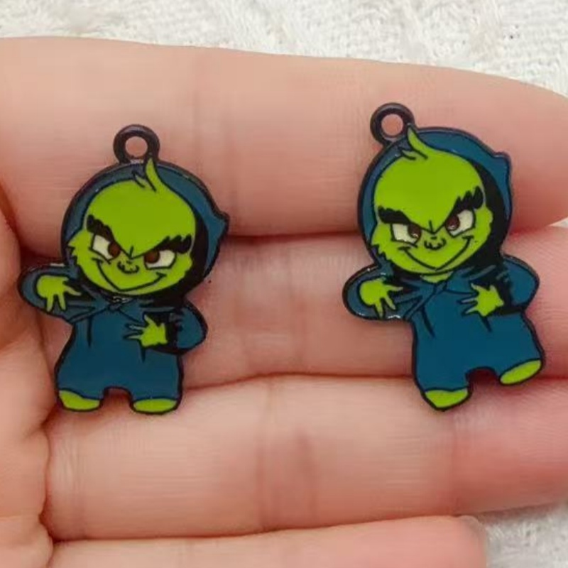 10pcs alloy drip oil cartoon C - Earrings ulasan dan harga