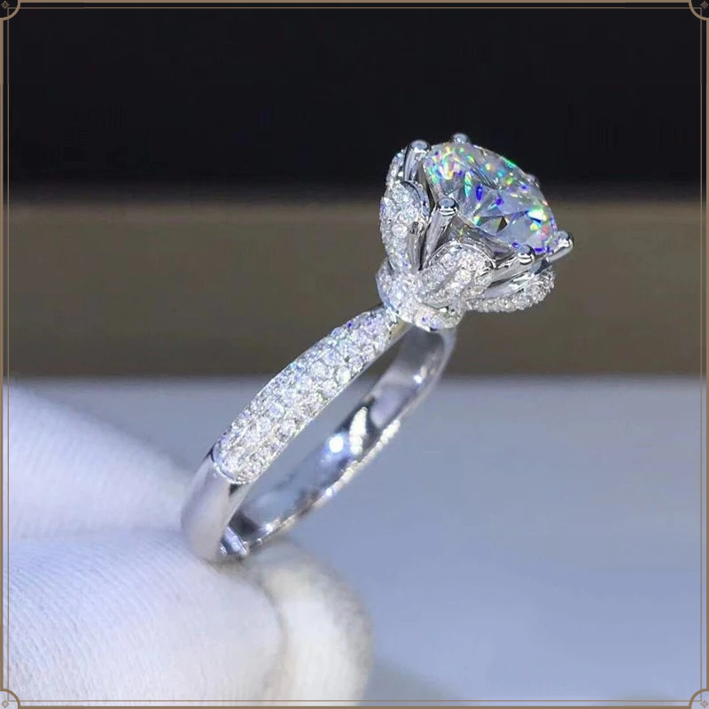 Morganite Ring VVS1 Grade Labo - Moissanite Engagement Ring 1 Carat ulasan dan harga