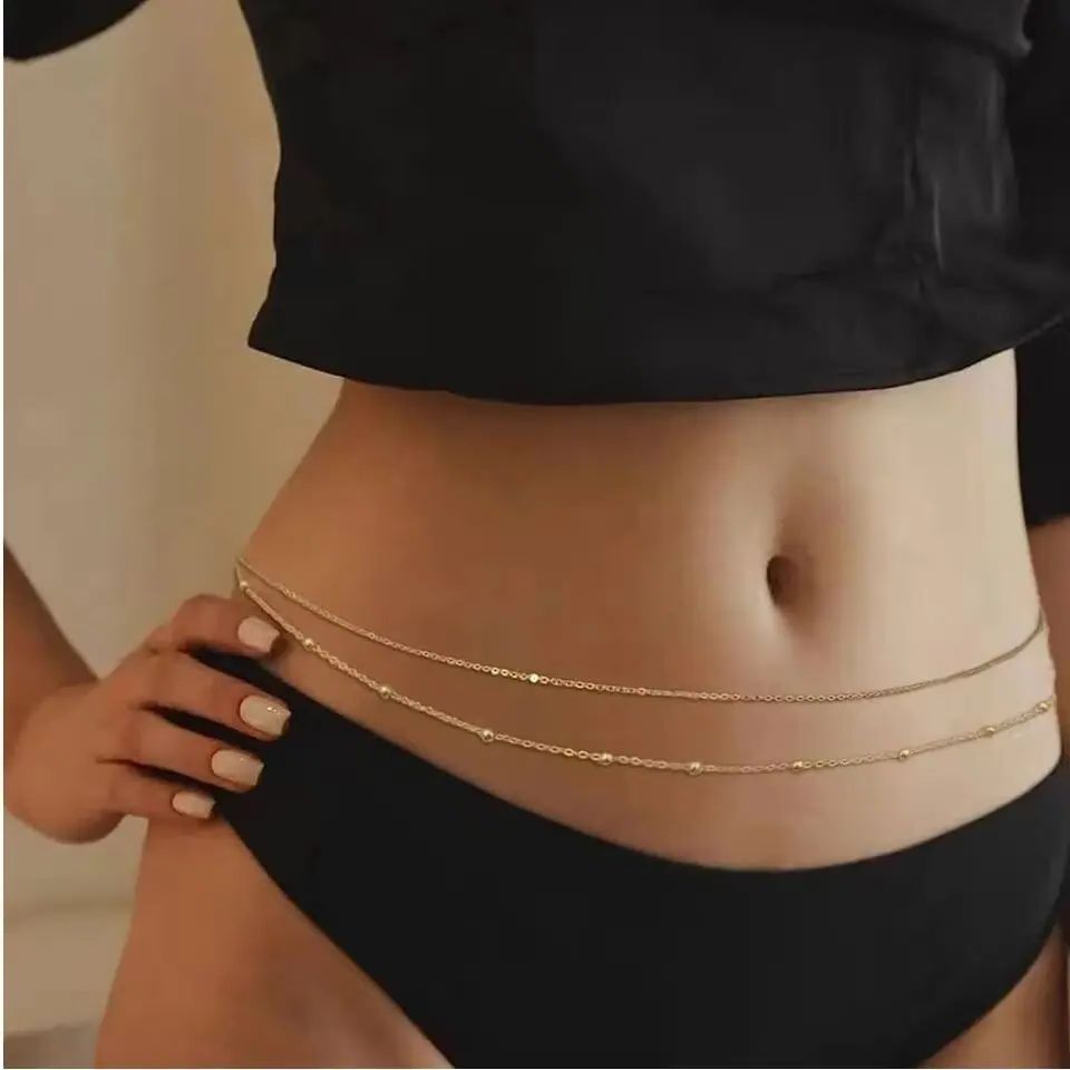 HipHop Double Layers Belly Cha - Body Jewelry ulasan dan harga