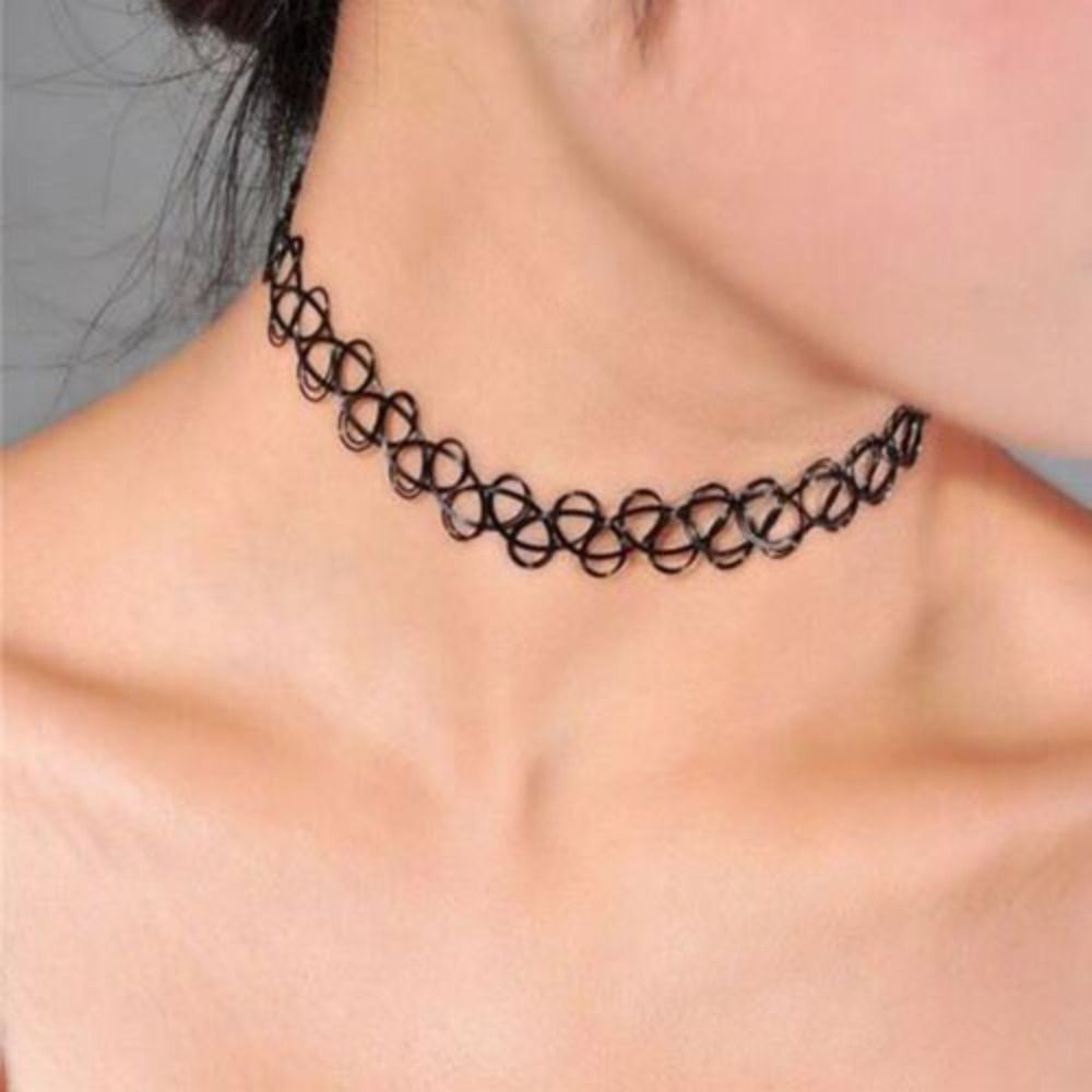 Multi Color Braided Fish Threa - Pearl Choker Necklace Vintage ulasan dan harga
