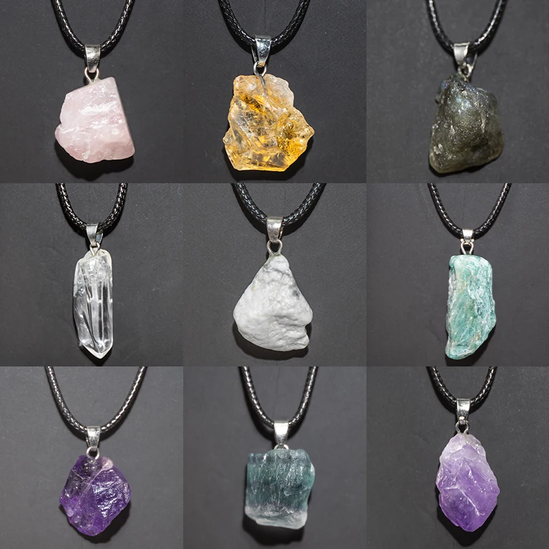 Natural Amethysts Flower Neckl - Crystal Pendant Necklace Natural Stone ulasan dan harga