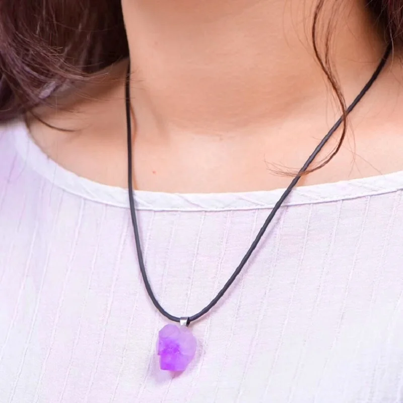 Natural Amethysts Flower Neckl - Crystal Pendant Necklace Natural Stone ulasan dan harga