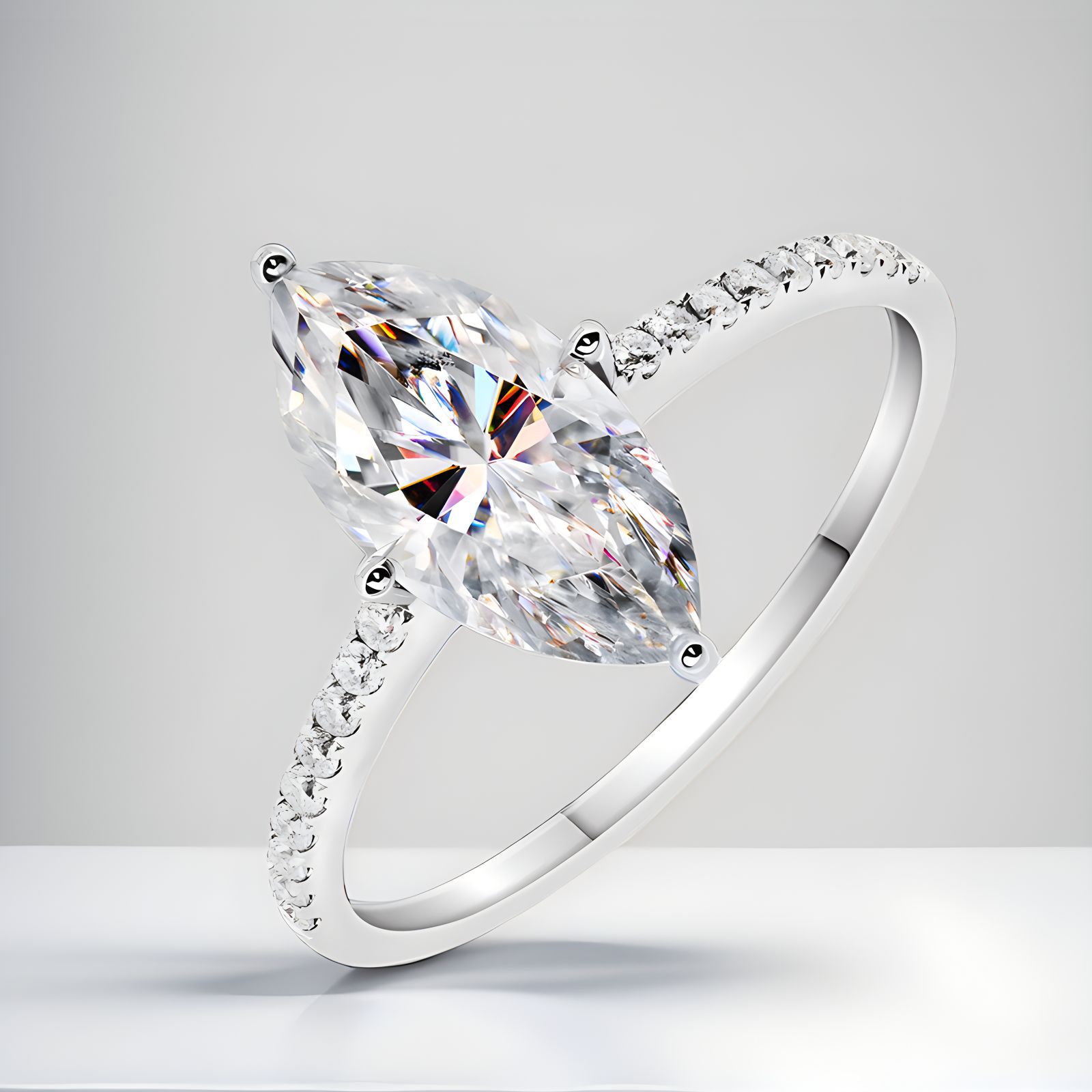 Luxury Real 1 Carat D Color Ma - Moissanite Engagement Ring 1 Carat ulasan dan harga