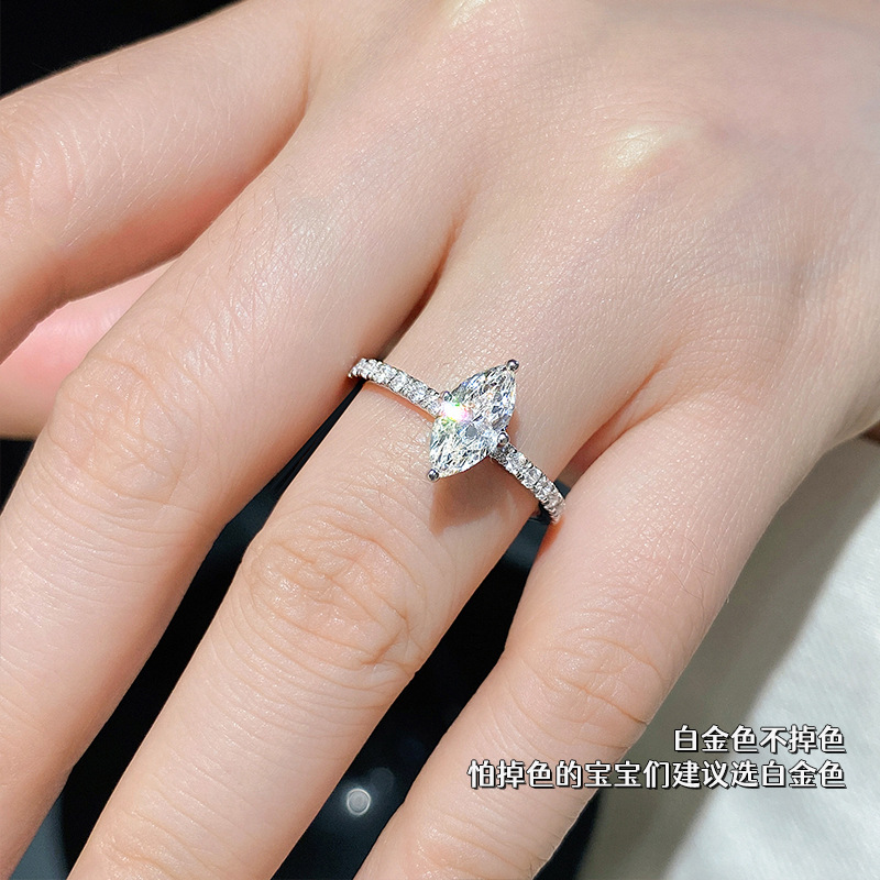 Luxury Real 1 Carat D Color Ma - Moissanite Engagement Ring 1 Carat ulasan dan harga