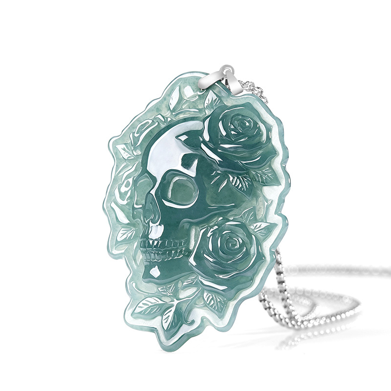 Natural Burmese Jadeite Skull  - Necklaces ulasan dan harga