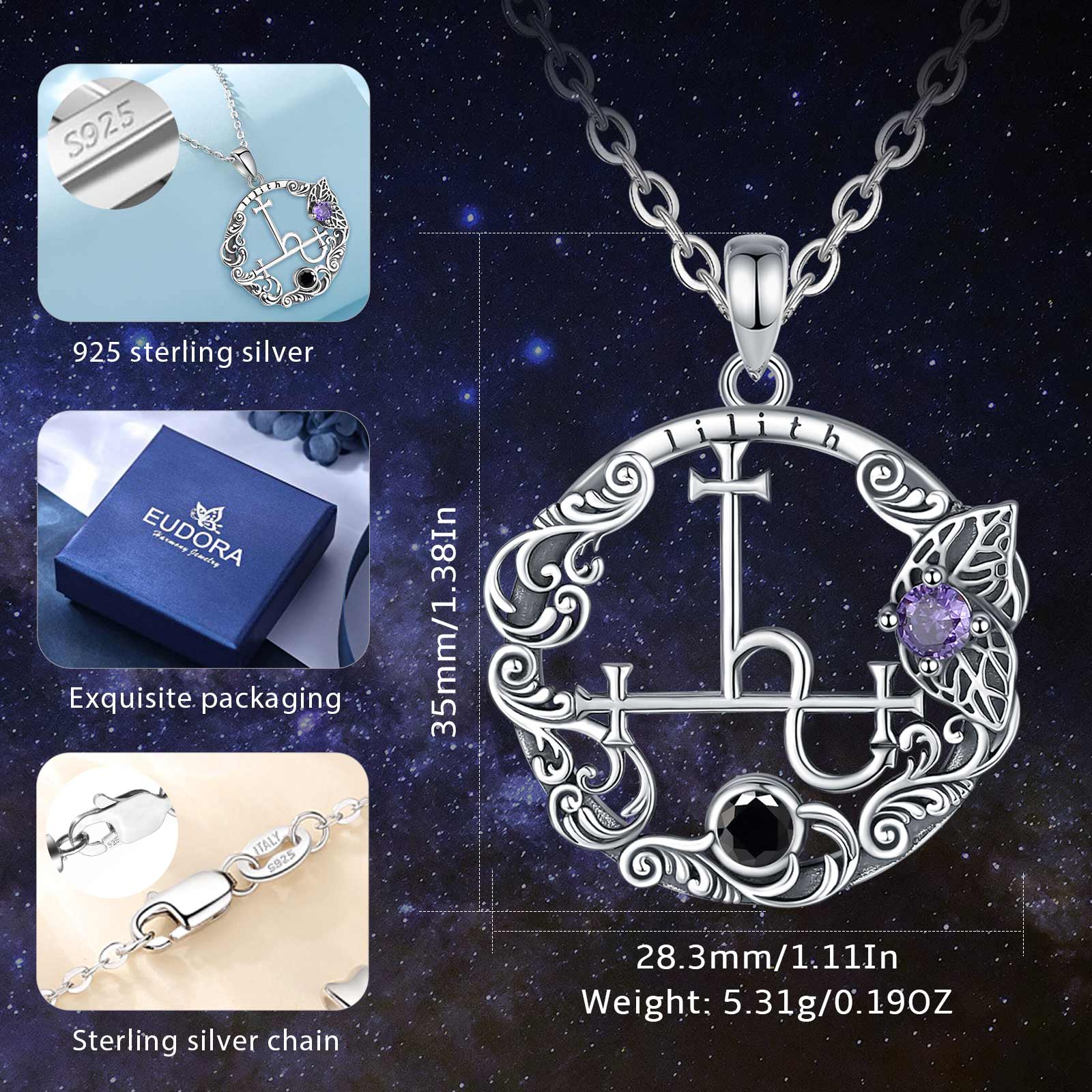 Eudora 925 Sterling Silver Lil - 925 Sterling Silver Chain Necklace Men ulasan dan harga