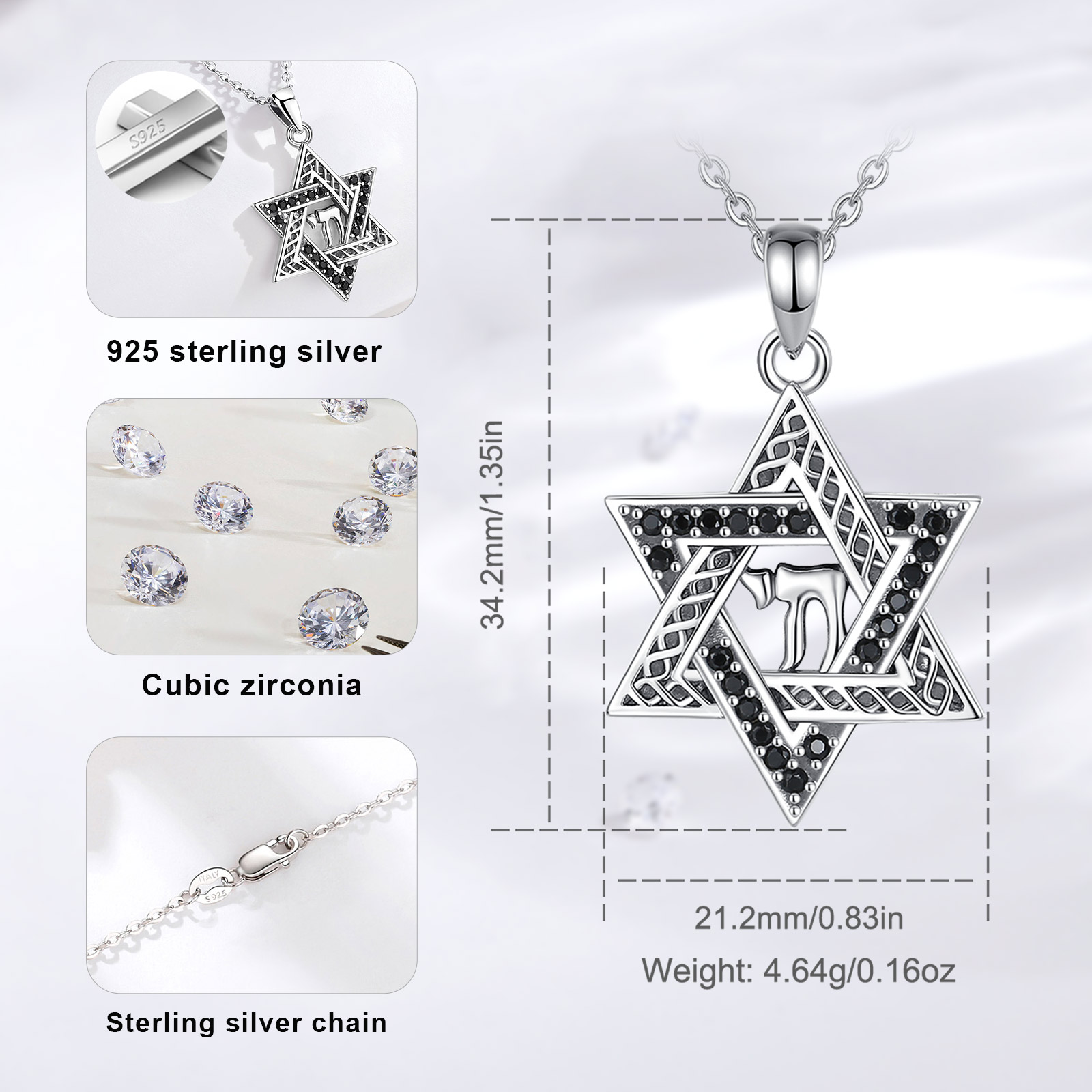 Eudora 925 Sterling Silver Sta - 925 Sterling Silver Chain Necklace Men ulasan dan harga