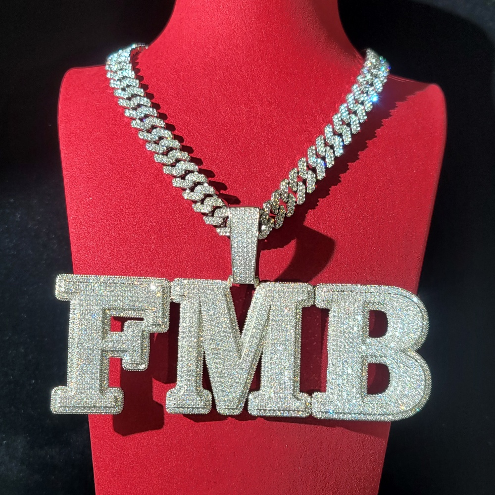 Custom Pave Cubic Zircon Lette - Cuban Link Chain 12Mm ulasan dan harga