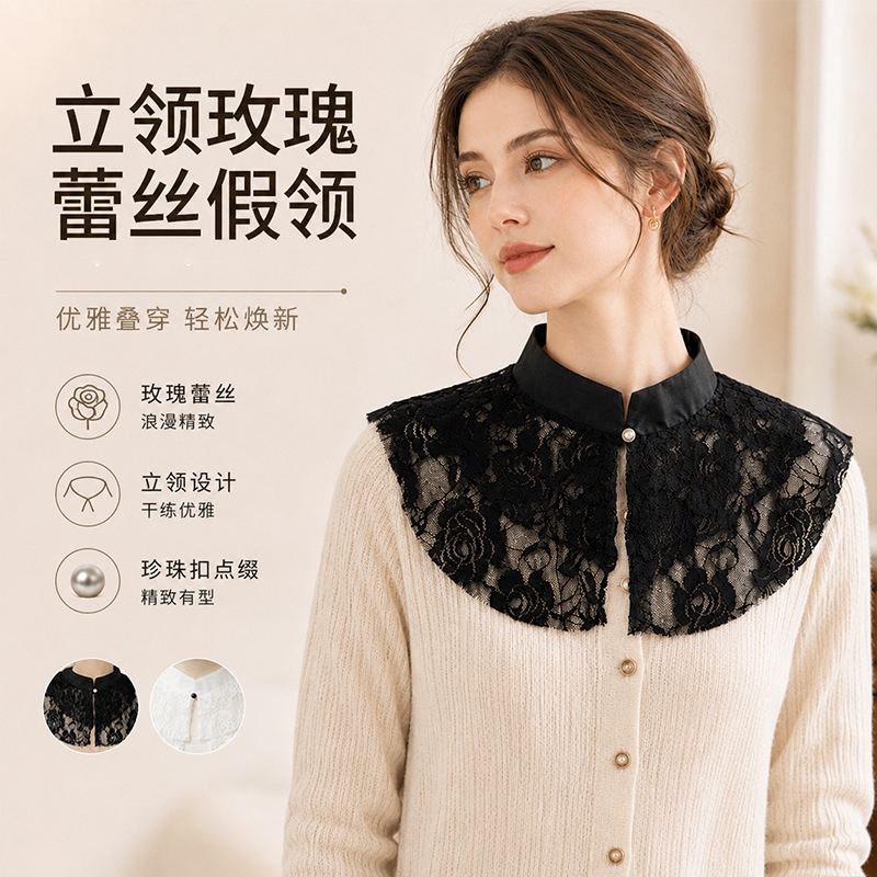 Elegant Lace Floral False Coll - Necklaces ulasan dan harga