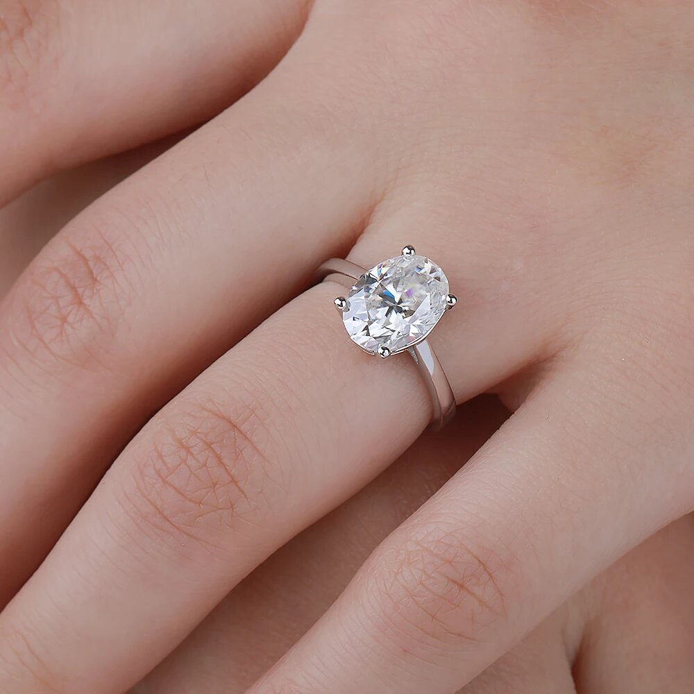 1/2/3 Carat Oval Cut Moissanit - Moissanite Engagement Ring 1 Carat ulasan dan harga
