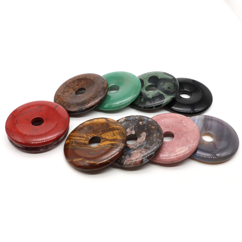 50mm Natural Big Hole Stones T - Crystal Pendant Necklace Natural Stone ulasan dan harga