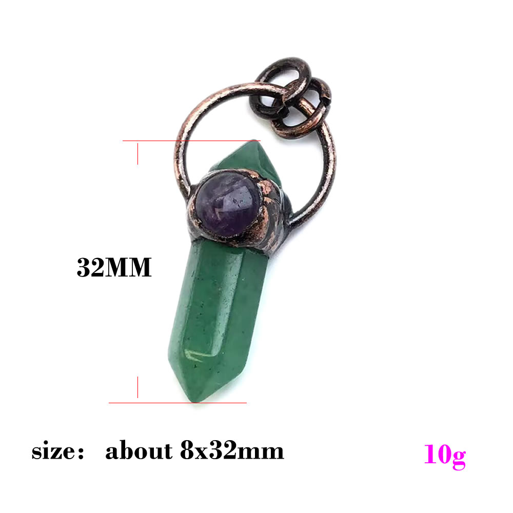 Natural Stone Crystal Quartz P - Crystal Pendant Necklace Natural Stone ulasan dan harga