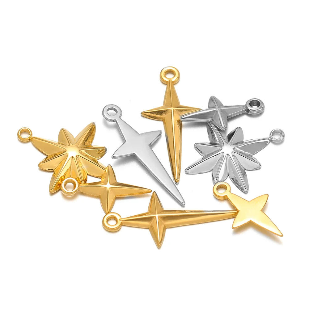 5pcs High Quality Stainless St - Cross Pendant Necklace Gold ulasan dan harga