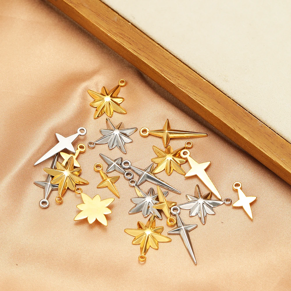 5pcs High Quality Stainless St - Cross Pendant Necklace Gold ulasan dan harga